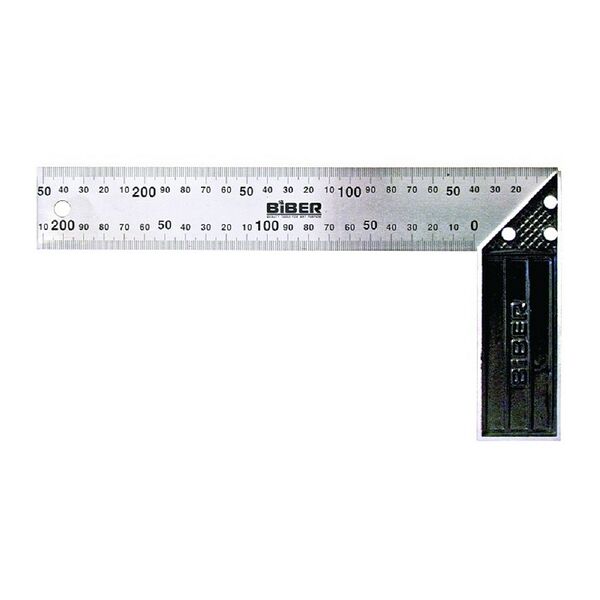 Угольник столярный Профи BIBER, нержавеющая сталь, гравировка, 300мм