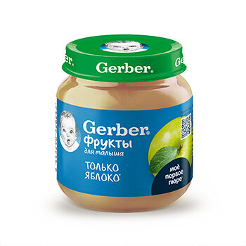 GERBER Фруктовое пюре Яблоко банка, 125 г