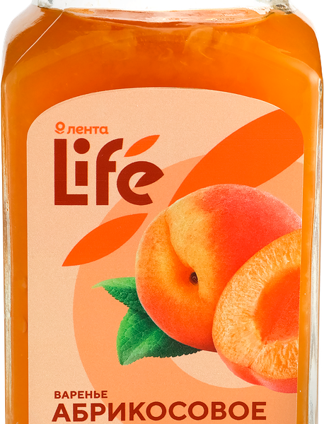Варенье ЛЕНТА LIFE Абрикосовое, без сахара
