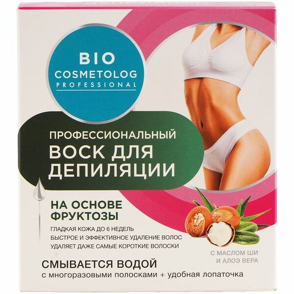 Воск Bio Cosmetolog Professional с маслом ши и алоэ вера профессиональный для депиляции, 350г