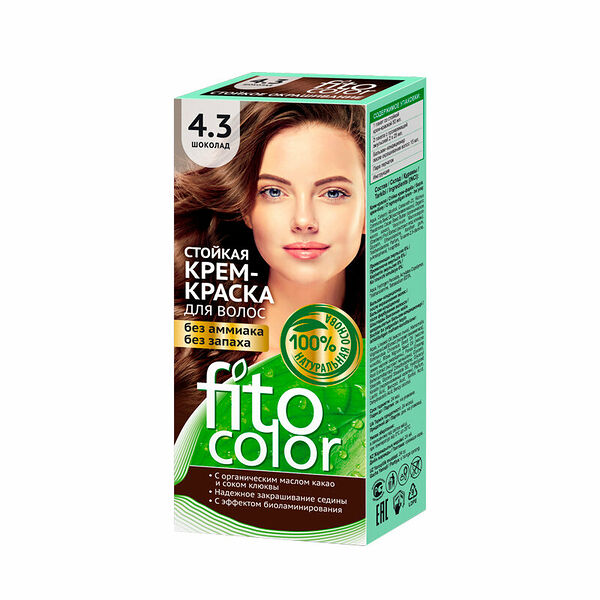 Стойкая крем-краска для волос fito косметик FitoColor 4.3 Шоколад 115 мл