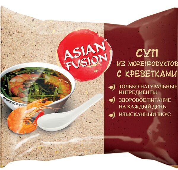 Суп Asian Fusion из морепродуктов с креветками 12г