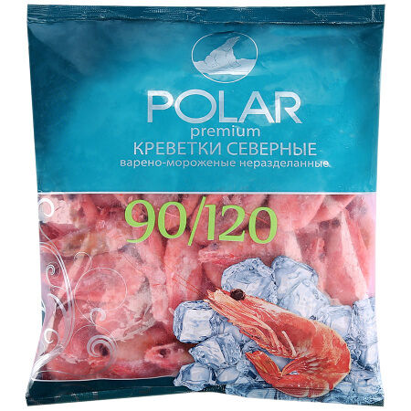 Креветки Polar Рremium северные неразделанные, варено-мороженые, 90/120
