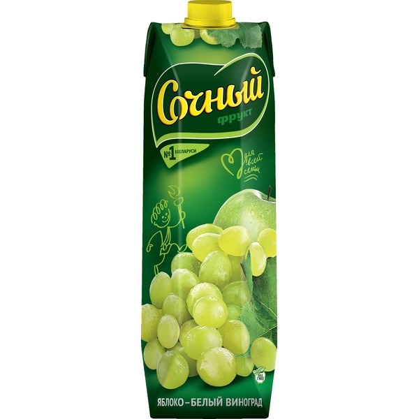 

Нектар Сочный фрукт Яблоко-Белый Виноград 1 л