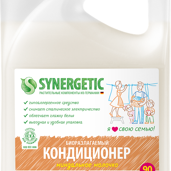 Кондиционер для белья Synergetic, Миндальное Молочко