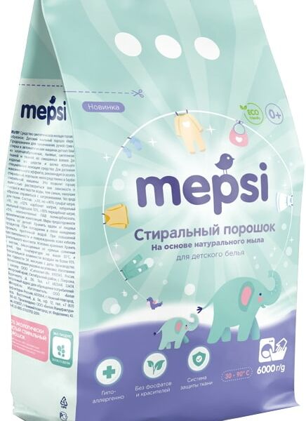 Cтиральный порошок Mepsi для детского белья на основе натурального мыла 6кг