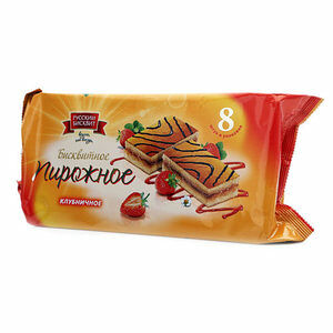 Пирожные Русский бисквит, клубничное, 8шт.