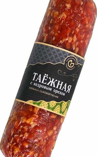 Колбаса Межениновская ПФ Таежная с кедровым орехом сырокопченая 200г