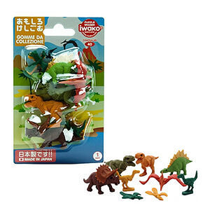 Резинки стирательные «Динозавры» в блистерной упаковке, Iwako, набор из 9 штук, Япония