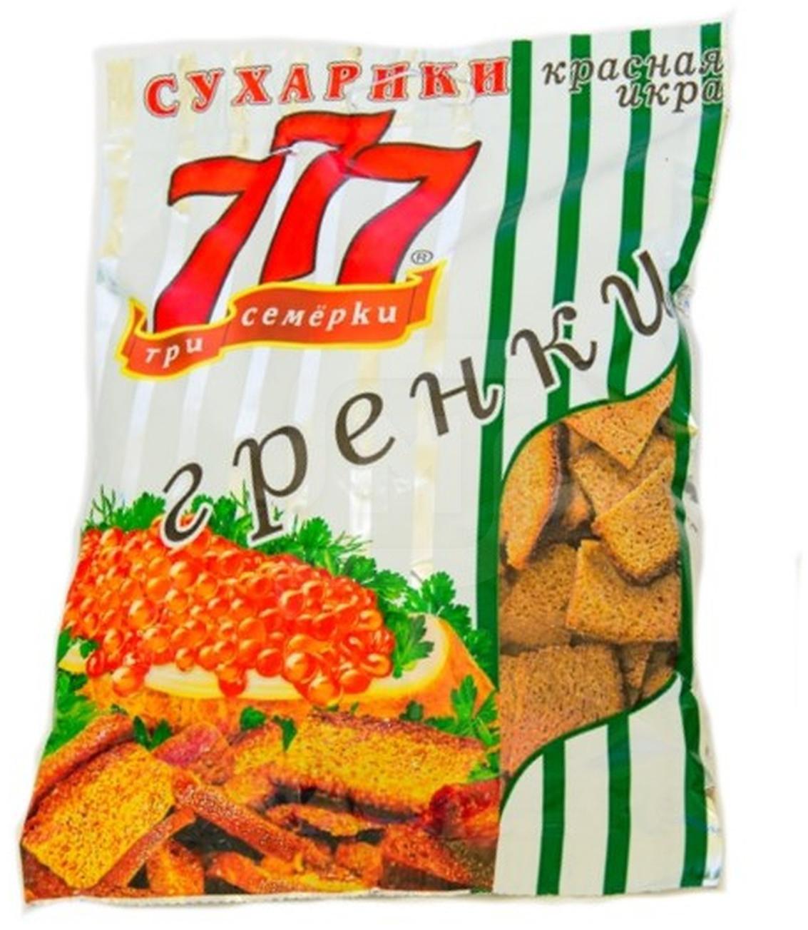 

Гренки 777 ржано-пшеничные Красная икра