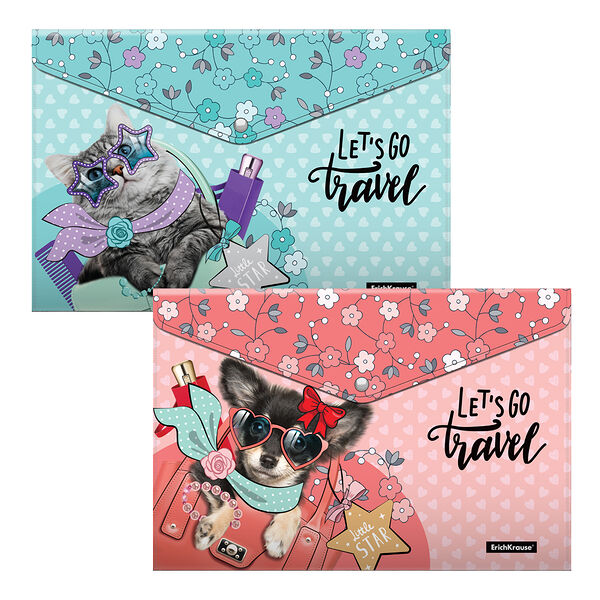 Папка-конверт на кнопке А4 ErichKrause Mini Traveler 55907