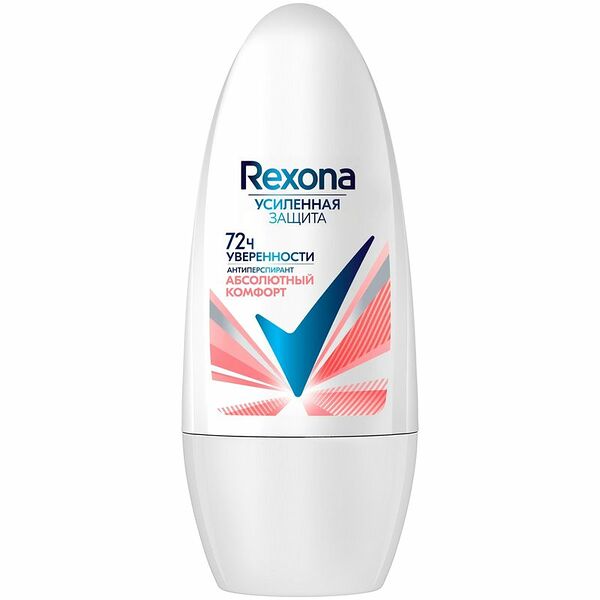 Антиперспирант-дезодорант Rexona Абсолютный Комфорт женский роликовый, 50мл
