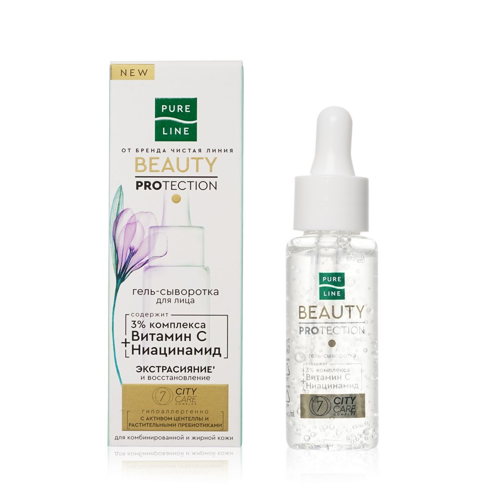 

Гель-сыворотка для лица Чистая Линия Pure Line с ниацинамидом и витамином C 30 мл