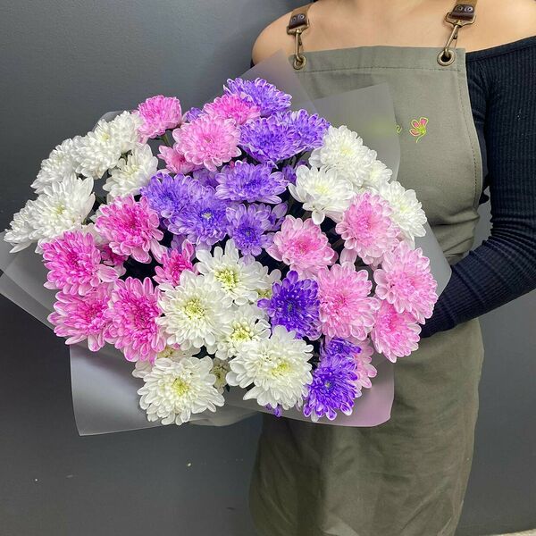 Букет из 9 кустовых хризантем