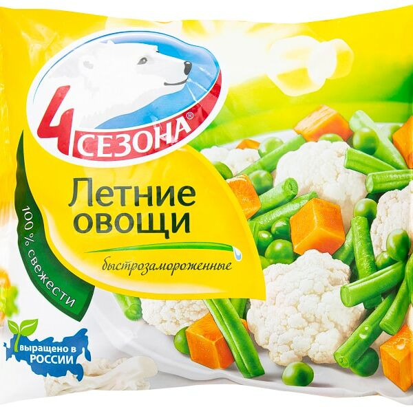 Смесь овощная 4 Сезона Летние овощи быстрозамороженные 400г