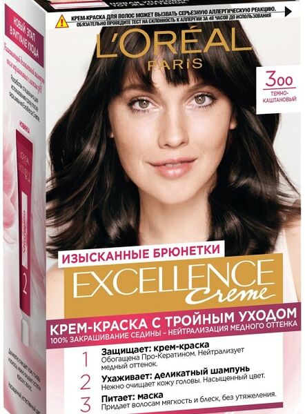 Крем-краска для волос Loreal Paris Excellence creme 300 Темно-каштановый