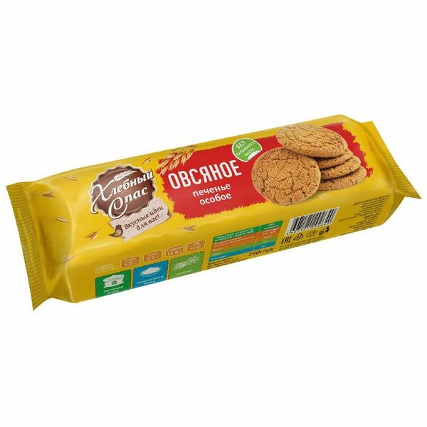 Печенье Хлебный Спас Особое овсяное сдобное, 250г