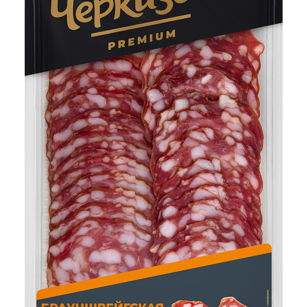 Колбаса сырокопчёная Брауншвейгская Черкизово, нарезка