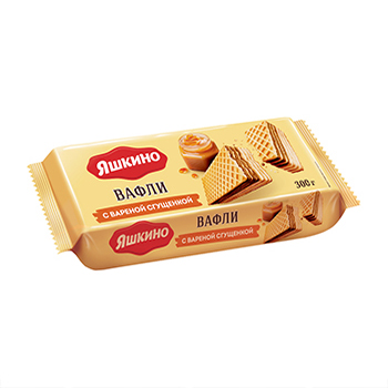 

Вафли Яшкино с вареной сгущенкой 300г Россия