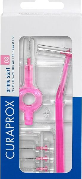 Набор для гигиенического ухода Curaprox Prime Start 5 ершиков CPS 08 с держателем UHS 409 и UHS 470