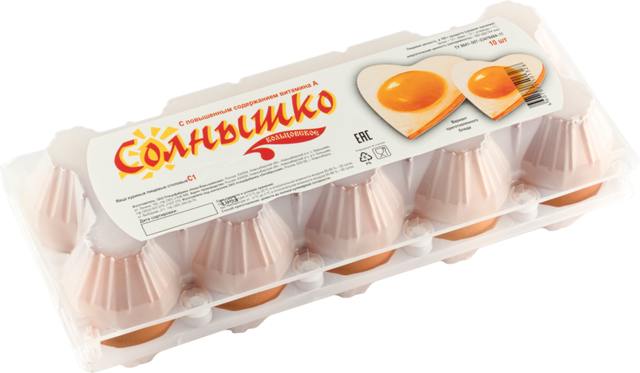 

Яйцо куриное СОЛНЫШКО С1, 10шт