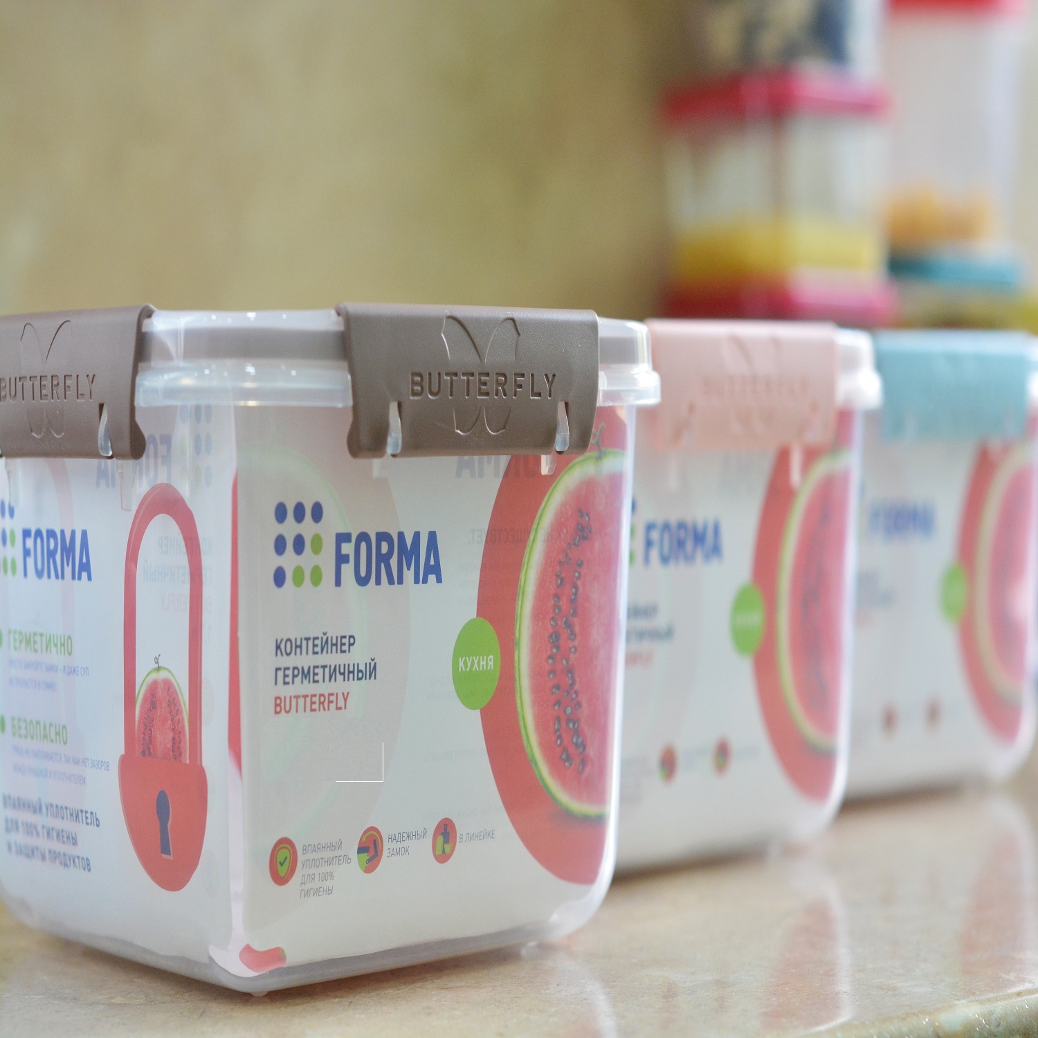 

Контейнер герметичный Butterfly light, 1.2 л, пластик, в ассортименте