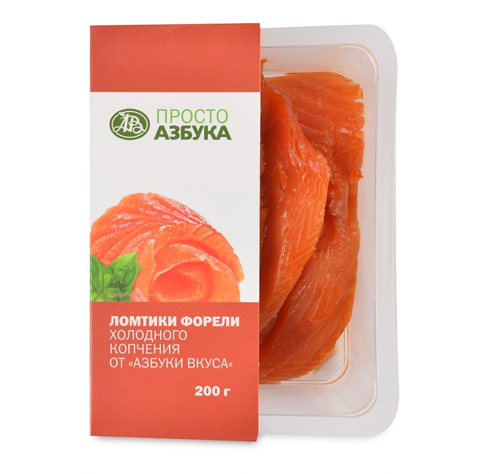 

Форель радужная Просто Азбука холодного копчения ломтики «Собственное производство» 200г, Россия
