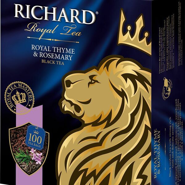 Чай черный Richard Royal Thyme & Rosemary ароматизированный в пакетиках 100 шт, 200г