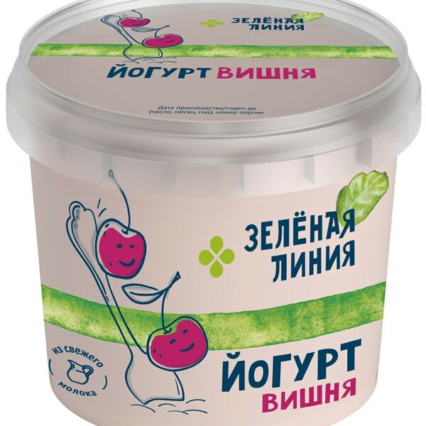 Йогурт Зеленая линия Вишня 2.8% 315г