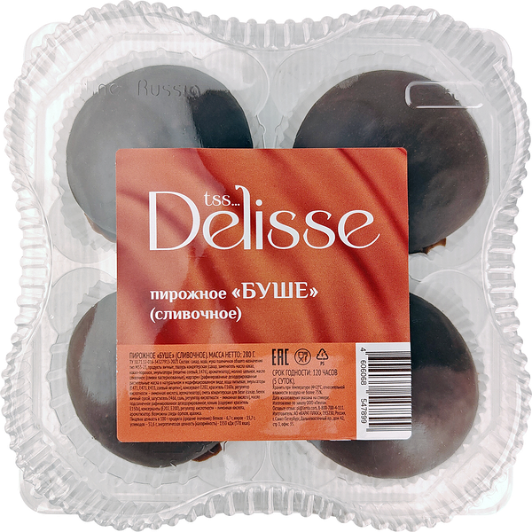 Пирожное DELISSE Буше сливочное, 280г