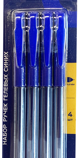 Набор гелевых ручек ЛЕНТА синий, 4шт