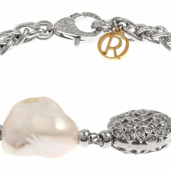 RONDA S/S 23 269Br Браслет, бижут. сплав, барочный жемчуг, фианиты, р.18-20