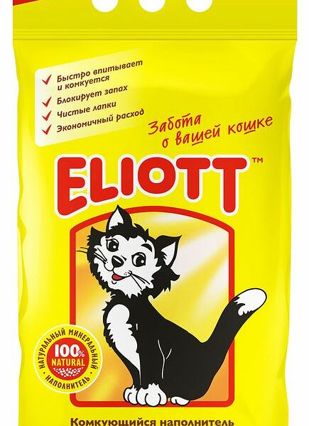 Наполнитель для кошачьего туалета ELIOTT Clumping комкующийся 5кг (упаковка - 3 шт)