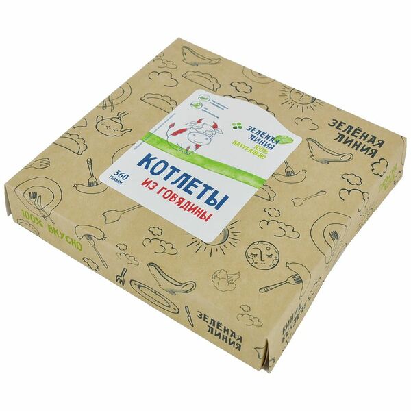 Котлеты говяжьи категории В Зелёная Линия, 360г