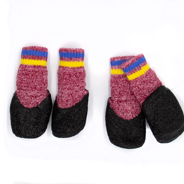 Носки с прорезиненной подошвой для собак XS красный  