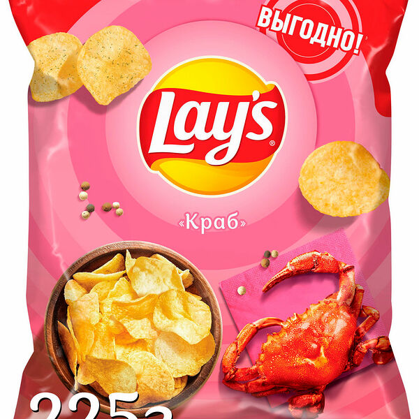 Чипсы Lays картофельные со вкусом краба