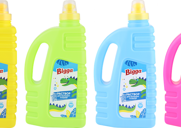 Раствор для мыльных пузырей BIGGA 950мл/1л, в ассортименте