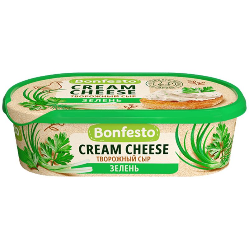 

Сыр творожный Bonfesto Cream Cheese зелень 65% 140 г