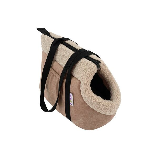 Сумка-переноска для животных FOXIE Softy Classic 43х24х24см мягкая с мехом коричневая