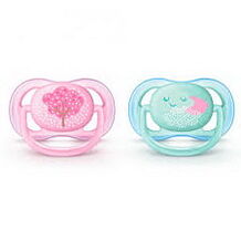 Пустышка Ultra Air декор, 0-6 мес. (уп. 2 шт.), для девочки, SCF343/20