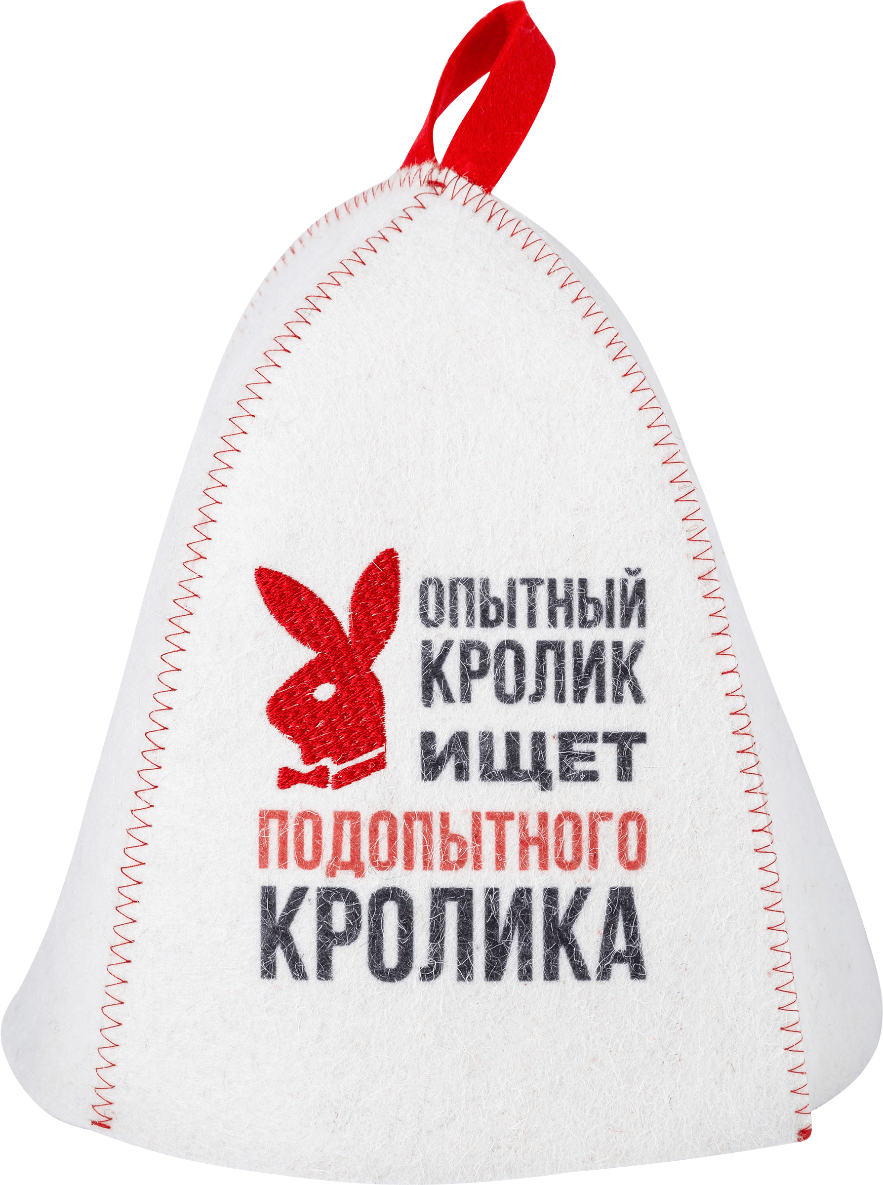 

Шапка банная ГлавБаня с вышивкой заяц и принтом Опытный кролик, войлок, Арт. Б40360