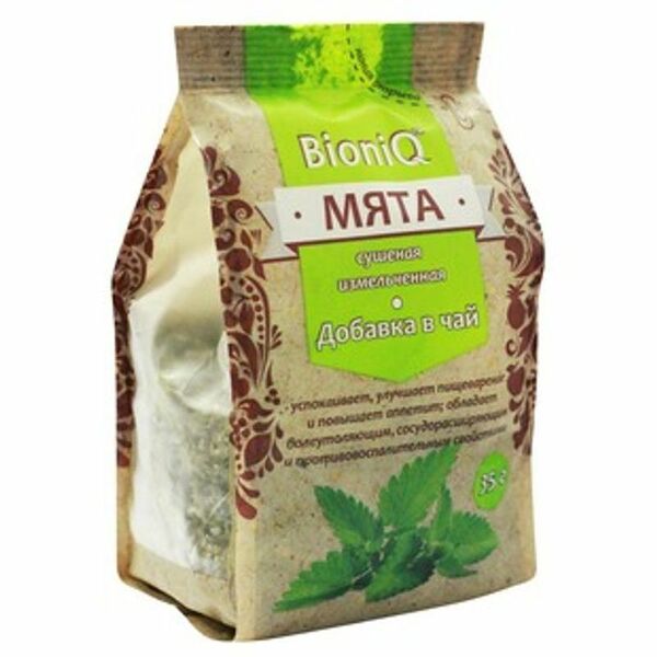 Добавка в чай BioniQ мята сушёная 35 г