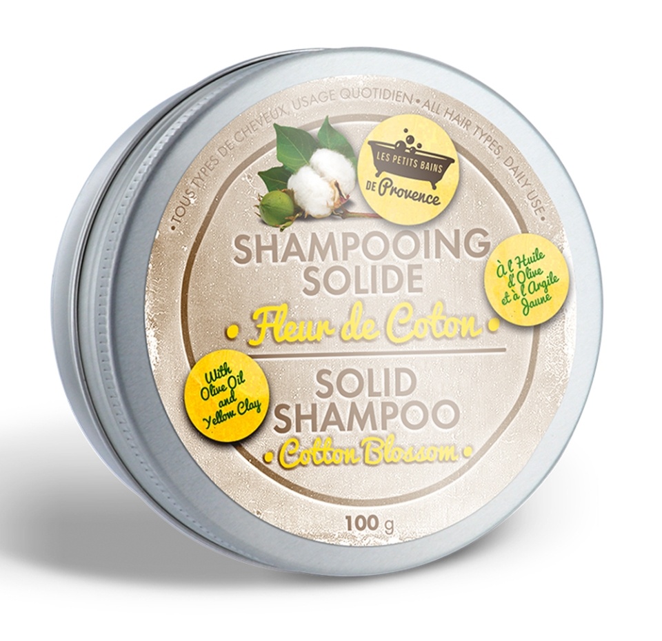 

Твёрдый шампунь для волос «Цветок хлопка», Les Petits Bains de Provence, 100 г, Франция