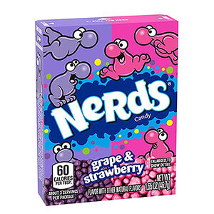 Конфеты жевательные Nerds со вкусом винограда и клубники 46.7г, США