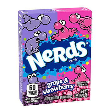Конфеты жевательные Nerds со вкусом винограда и клубники 46.7г, США