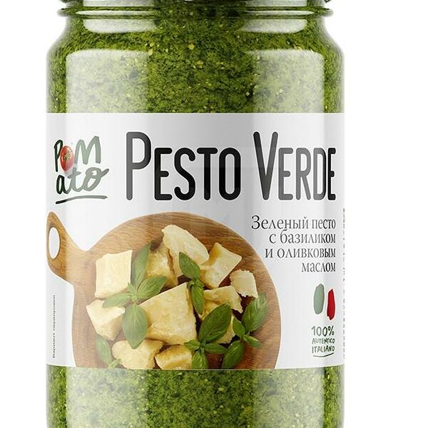 Соус Pomato Песто Зелень с базиликом и оливковым маслом 190г