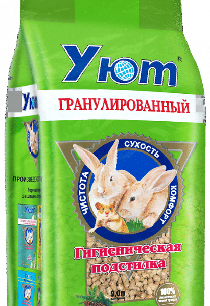 Наполнитель древесный Уют гранулированный для грызунов и птиц 9 л