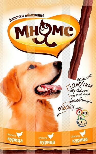 Лакомство для собак Мнямс лакомые палочки с курицей для собак 45г