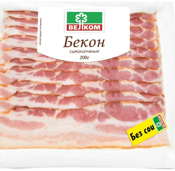 Бекон Велком сырокопченый 200г