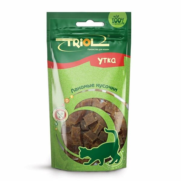 Лакомства для кошек Лакомые кусочки утка ТМ Triol (Триол)